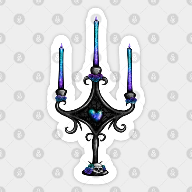 Dark Glitter Candlestick Sticker by DeneboArt